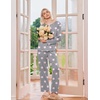 Ekouaer 2 Pack Womens Pajama Sets Long Sleeve Long Pants Pjs Loungewear(Rose/Light Grey Stars)
