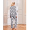 Ekouaer 2 Pack Womens Pajama Sets Long Sleeve Long Pants Pjs Loungewear(Rose/Light Grey Stars)