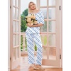 Ekouaer 2 Pack Womens Pajamas Sets Short Sleeve Long Pants Pjs Lounge Set(Green Avocado/Blue Whale)