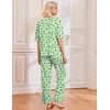 Ekouaer 2 Pack Womens Pajamas Sets Short Sleeve Long Pants Pjs Lounge Set(Green Avocado/Blue Whale)
