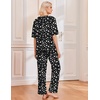 Ekouaer 2 Pack Womens Pajamas Sets Short Sleeve Long Pants Pjs Lounge Set(Green Flamingo/Black Stars)