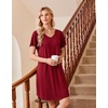 Ekouaer Cotton Nightgowns for Women 3 Pack Short Sleeve Sleepshirts T-shirt(Black/Blue Green/Wine Red)