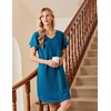 Ekouaer Cotton Nightgowns for Women 3 Pack Short Sleeve Sleepshirts T-shirt(Black/Grey/Blue Green)
