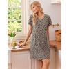 Ekouaer Cotton Nightgowns for Women 3 Pack Short Sleeve Sleepshirts T-shirt(Black/Grey/Leopard)