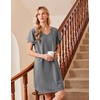 Ekouaer Cotton Nightgowns for Women 3 Pack Short Sleeve Sleepshirts T-shirt(Black/Grey/Leopard)