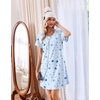 Ekouaer Cotton Nightgowns for Women 3 Pack Short Sleeve Sleepshirts T-shirt(Coffee Cup/Moon Star/Purple Star)