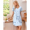 Ekouaer Cotton Nightgowns for Women 3 Pack Short Sleeve Sleepshirts T-shirt(Moon Star/Moon Clouds/Sheep)