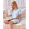 Ekouaer Cotton Nightgowns for Women 3 Pack Short Sleeve Sleepshirts T-shirt(Moon Star/Moon Clouds/Sheep)