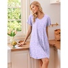 Ekouaer Cotton Nightgowns for Women 3 Pack Short Sleeve Sleepshirts T-shirt(Purple Flower/Pink Floral/Blue Floral)