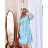 Ekouaer Cotton Nightgowns for Women 3 Pack Short Sleeve Sleepshirts T-shirt(Sheep/Coffee Cup/Blue Butterfly)