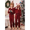Ekouaer Family Christmas Onesie Pajamas Matching Sets Hooded One Piece Pjs(Family Christmas Buffalo Plaid Print)