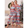 Ekouaer Family Christmas Onesie Pajamas Matching Sets Hooded One Piece Pjs(Family Christmas Deer Print)