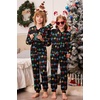 Ekouaer Family Christmas Onesie Pajamas Matching Sets Hooded One Piece Pjs(Family Christmas Lights Print)