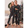 Ekouaer Family Christmas Onesie Pajamas Matching Sets Hooded One Piece Pjs(Family Christmas Lights Print)