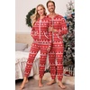 Ekouaer Family Christmas Onesie Pajamas Matching Sets Hooded One Piece Pjs(Family Red Reindeer Print)