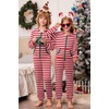 Ekouaer Family Christmas Onesie Pajamas Matching Sets Hooded One Piece Pjs(Family Red Striped Print)
