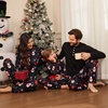 Ekouaer Family Christmas Pajamas Matching Sets Pjs Holiday Lounge Sets(Black Snowman and Snowflake)