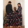 Ekouaer Family Christmas Pajamas Matching Sets Pjs Holiday Lounge Sets(Black Snowman and Snowflake)