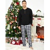 Ekouaer Family Christmas Pajamas Matching Sets Pjs Holiday Lounge Sets(Black White-buffalo Plaid)