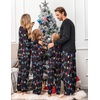Ekouaer Family Christmas Pajamas Matching Sets Pjs Holiday Lounge Sets(Black-christmas Lights)