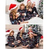 Ekouaer Family Christmas Pajamas Matching Sets Pjs Holiday Lounge Sets(Black-christmas Lights)