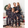 Ekouaer Family Christmas Pajamas Matching Sets Pjs Holiday Lounge Sets(Black-christmas Lights)