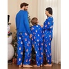 Ekouaer Family Christmas Pajamas Matching Sets Pjs Holiday Lounge Sets(Blue Snowman and Snowflake)
