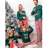 Ekouaer Family Christmas Pajamas Matching Sets Pjs Holiday Lounge Sets(Green-dean Santa)
