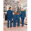 Ekouaer Family Christmas Pajamas Matching Sets Pjs Holiday Lounge Sets(Navy Blue Lights)