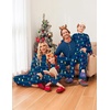 Ekouaer Family Christmas Pajamas Matching Sets Pjs Holiday Lounge Sets(Navy Blue Lights)