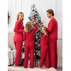 Ekouaer Family Christmas Pajamas Matching Sets Pjs Holiday Lounge Sets(Red)
