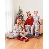 Ekouaer Family Christmas Pajamas Matching Sets Pjs Holiday Lounge Sets(Red Elk)
