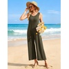 Ekouaer Jumpsuits for Women Casual Summer Sleeveless Rompers Travel Outfits(Army Green)