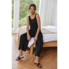 Ekouaer Jumpsuits for Women Casual Summer Sleeveless Rompers Travel Outfits(Black)