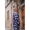 Ekouaer Jumpsuits for Women Casual Summer Sleeveless Rompers Travel Outfits(Blue/White Flower)