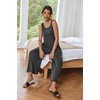 Ekouaer Jumpsuits for Women Casual Summer Sleeveless Rompers Travel Outfits(Dark Gray)