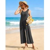 Ekouaer Jumpsuits for Women Casual Summer Sleeveless Rompers Travel Outfits(Dark Gray)