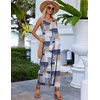 Ekouaer Jumpsuits for Women Casual Summer Sleeveless Rompers Travel Outfits(Grey Boho Print)