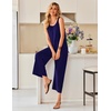 Ekouaer Jumpsuits for Women Casual Summer Sleeveless Rompers Travel Outfits(Navy Blue)