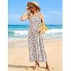 Ekouaer Jumpsuits for Women Casual Summer Sleeveless Rompers Travel Outfits(Pink Flower)