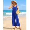 Ekouaer Jumpsuits for Women Casual Summer Sleeveless Rompers Travel Outfits(Royal Blue)