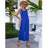 Ekouaer Jumpsuits for Women Casual Summer Sleeveless Rompers Travel Outfits(Royal Blue)
