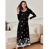 Ekouaer Long Nightgowns for Women Long Sleeve Night Gown Nightshirt(Black Butterfly)