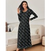 Ekouaer Long Nightgowns for Women Long Sleeve Night Gown Nightshirt(Black Daisy)
