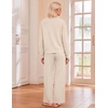 Ekouaer Lounge Sets for Women Casual Long Sleeve and Long Pants Pajamas Set(Beige)