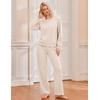 Ekouaer Lounge Sets for Women Casual Long Sleeve and Long Pants Pajamas Set(Beige)