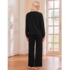 Ekouaer Lounge Sets for Women Casual Long Sleeve and Long Pants Pajamas Set(Black)