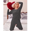Ekouaer Lounge Sets for Women Casual Long Sleeve and Long Pants Pajamas Set(Dark Grey)