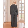 Ekouaer Lounge Sets for Women Casual Long Sleeve and Long Pants Pajamas Set(Dark Grey)