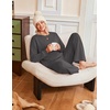 Ekouaer Lounge Sets for Women Casual Long Sleeve and Long Pants Pajamas Set(Dark Grey)